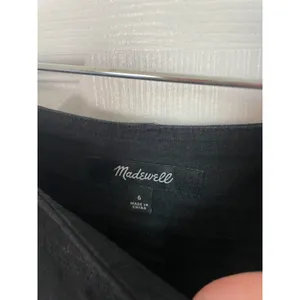 Madewell Pleated Wide Leg Pants Womens 6 Navy blue Linen Blend Artsy Boho thumbnail 3