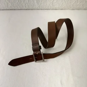 Vintage Brown Leather Belt Men's Unisex Classic Accessories Dress Up Work thumbnail 4