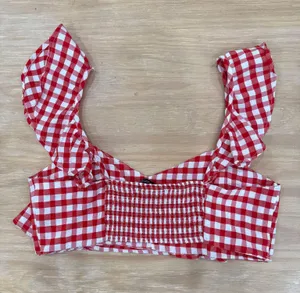 ZARA Checkered Crop Top Gingham thumbnail 2