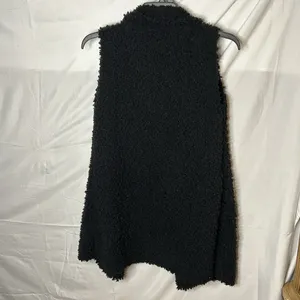 Joseph A. Women black Front Knit Sleeveless Open cardigan vest Size large thumbnail 5