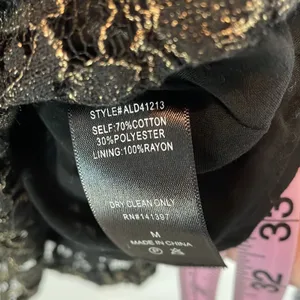 Astr the Label Black Metallic Lace Mini Dress size Medium thumbnail 7