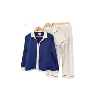 Kate Spade New York Dream A Little Dream Cat Nap Pajama Top XS Blue White Long thumbnail 11