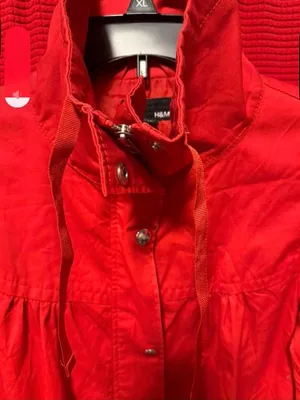 Old Money Y2K H&M red peacoat with a stand collar size 4 thumbnail 9