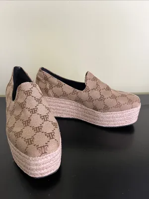 Unbranded Beige Patterned Platform Espadrille Slip thumbnail 9