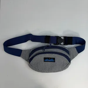KAVU Fanny‎ Pack Waist Bum Sling Bag Blue White Chevron Geometric Pouch Hiking thumbnail 2