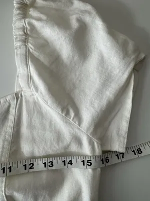 MADEWELL Linen-Cotton Puff-Sleeve Summer A-line Dress Sz 2 White Summer Retro thumbnail 11