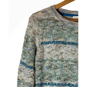 Sparrow Anthropologie Sweater Women Medium Blue Merino Wool Marled Stripe Knit thumbnail 5