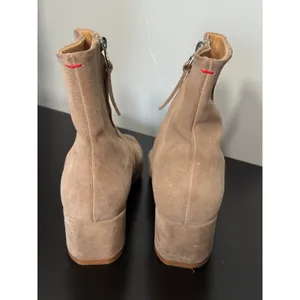 Aeyde Suede Ankle Boots Square Toe Block Heel Minimalist EU 38 US 7.5 8 thumbnail 4