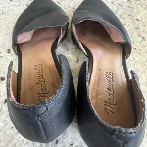 Madewell Black Loafers Leather Cut out Dorsay Style cutout low booties size 7 thumbnail 4