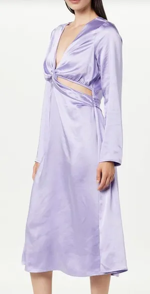 The Drop Violeta cut out silky dress Lavender. Size Large thumbnail 1