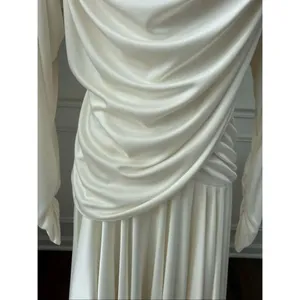 Vintage 80s Susan Roselli for Vijack Grecian Goddess Slinky Dress Ivory Rhinesto thumbnail 4