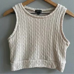 Originality Cable Knit Cropped Tank Top Sleeveless Shirt Size XS thumbnail 9