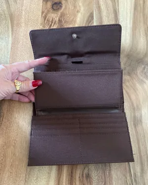 Nine West PVC Bag Brown handbag purse sholder straps + Matching Wallet NWOT thumbnail 7