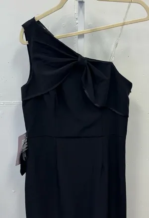 NWT JS Collections One-Shoulder Bow Gown for Cocktail Maxi Gown‎ Sz 8 Black thumbnail 1