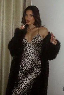 Zara maxi dress cheetah leopard animal print slip satin evening party cocktail thumbnail 1