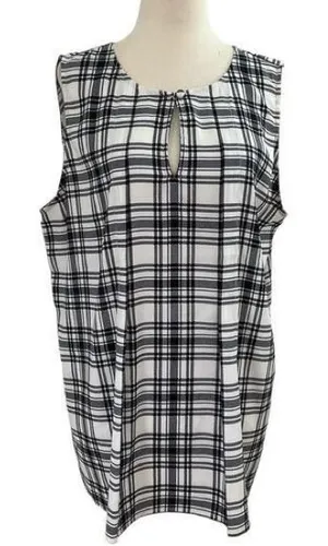 Ann Taylor size medium Checkered plaid Sleeveless Blouse thumbnail 1