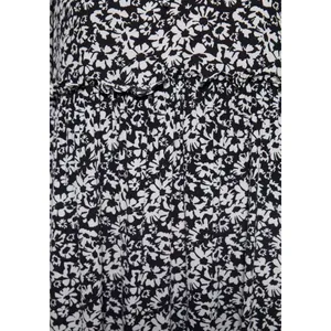 Zara white black midi ruffle floral dresss size medium boho‎ relaxed fit flowy thumbnail 4