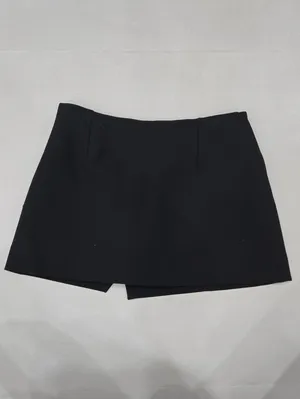New Zara Black Asymmetric Wrap Mini Skort Size XS thumbnail 2