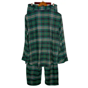 NWT LRL Ralph Lauren M Brushed Twill 2PC PJ‎ Set Plaid Green Pajamas Black Label thumbnail 8