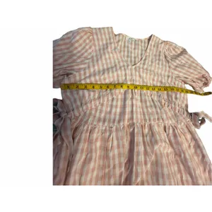 Calista Pink and White Gingham Dress - Size M thumbnail 5