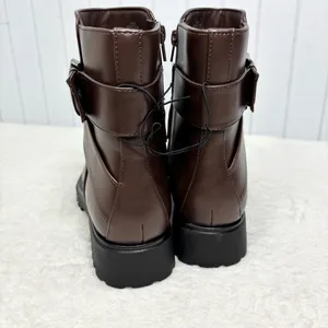 Unisa Dark Brown Casual Zip Up Ankle Boots with‎ Gold Buckle Size 8.5 thumbnail 7