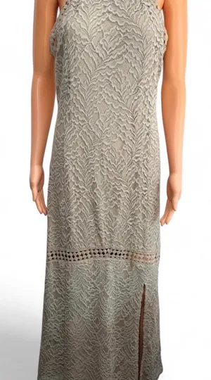 Guess Rosemary maxi dress with slit and lace details. Size L . thumbnail 1