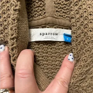 Anthropologie Sparrow Waffle Knit Cardigan Sweater Size Small Hooded Snap Button thumbnail 5