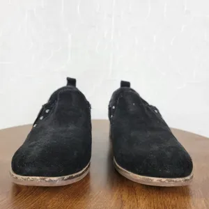 Clarks Collection Trish Bell Womens Size 7 Black Suede Studded Slip On Booties thumbnail 2