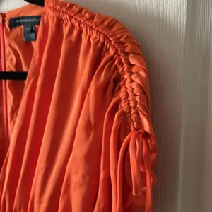 French Connection‎ Audrey Autumn Wedding Guest Maxi Whimsical Dress Mandarin Orange Jewel Tone Sz 6 thumbnail 10