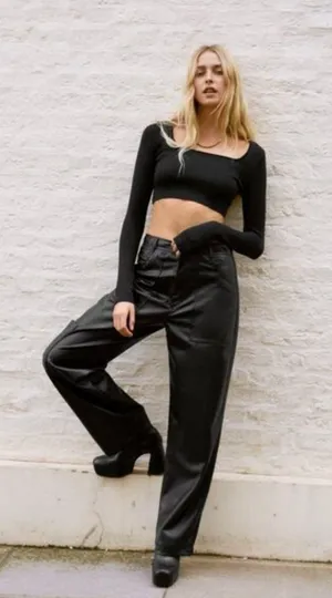 Women’s Zara Faux Leather Pants thumbnail 1