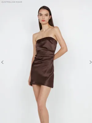Bec + Bridge Ymone Strapless Mini Dress Dark Chocolate Size 2 thumbnail 3