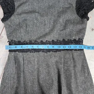 J Crew‎ Tweed Lace Trim Sheath Dress Gray Black Short Sleeve Women 2 Wool Blend thumbnail 10