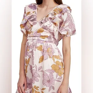 NWT En Saison Jeune Satin Floral Mini Dress Size Medium thumbnail 6