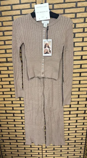 Sincerely Jules tan two piece sweater lounge matching set size small thumbnail 1