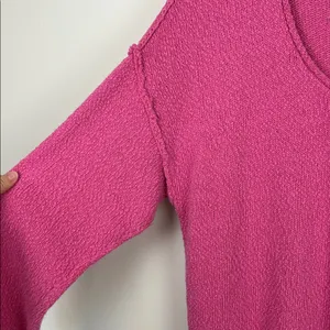 Aerie Voop Sweater Oversized Pink Women’s Size Large Cotton Relaxed Beachy thumbnail 7