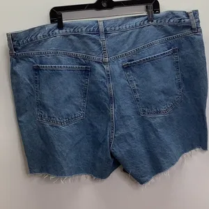 Old Navy Size 26W Plus Size High Rise Slouchy Straight Fringe Jean Shorts. New thumbnail 3