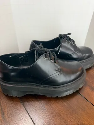 Dr. Martens 1461 Quad Platform Oxford Shoes Black Leather Women US 6 UK 4 EU 37 thumbnail 2
