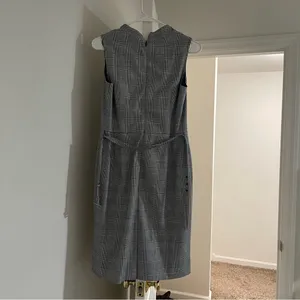 Ann Taylor Belted Sleeveless Dress in Glen Plaid 2 Petite thumbnail 5