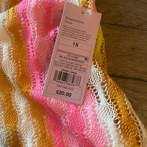 Wild Fable Women's Sleeveless Bodycon Dress Cover Up - Warm Multi Striped 1X NWT thumbnail 7