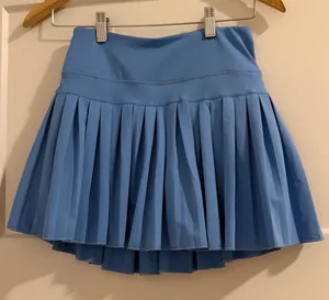 Gold Hinge Pleated Athletic Skirt in Light Blue thumbnail 1
