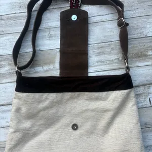 Earthbound Trading Co Purse Afghanistan Inspired Boho Leather Cotton Convertible thumbnail 7