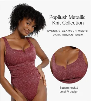 Popilush metallic bodysuit Red Size XXL thumbnail 3