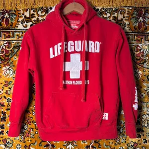 Classic Red Lifeguard Sweatshirt Florida USA Unisex size Medium thumbnail 2