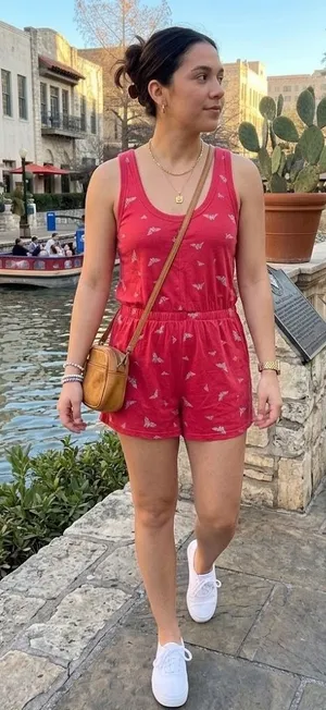 Wonder Woman Red All Over Logo Print Criss Cross Romper DC Comics Size XS thumbnail 1