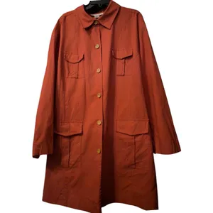 Vintage 90s Silhouettes 3X Linen Cotton Utility Trench Shacket Lagenlook Coat thumbnail 14