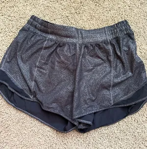 lululemon athletica Metallic Speckle Black Shorts LIMITED EDITION hotty hot 4in thumbnail 1