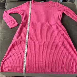 Women’s Fantaslook Pink Square Neck Long Sleeve Babydoll Sweater Dress Size XL thumbnail 8