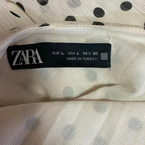 Zara Off White Polka Dot V-neck Wrap Ruffle Layered Smocked Tiered Mini Dress L thumbnail 6