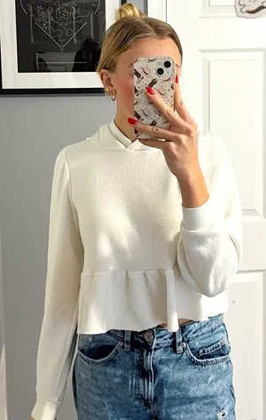 Urban Outfitters Project Social Tee White Babydoll Pullover thumbnail 1