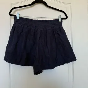 Aerie‎ Lace Beach Shorts Navy Blue Smocked Waistband Sheer Beach Bottoms Coverup thumbnail 2